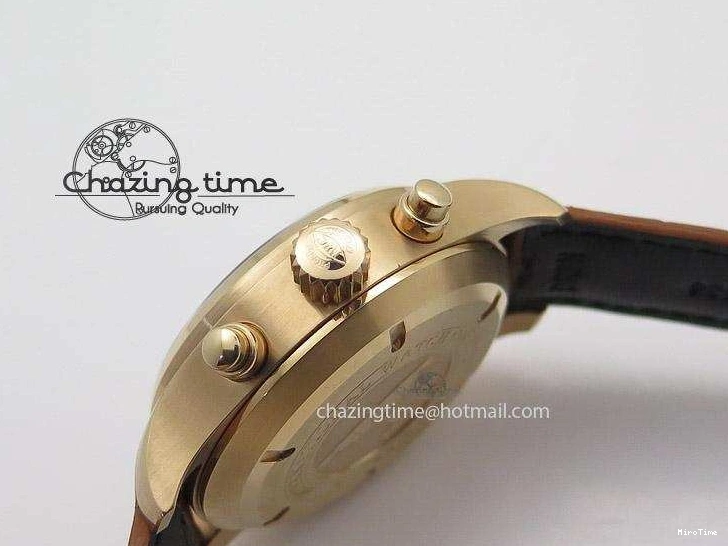 MIROTIME 0520 Youthful Pilot Chrono RG 3878 Gray Dial on Light Brown Leather Strap A 7394